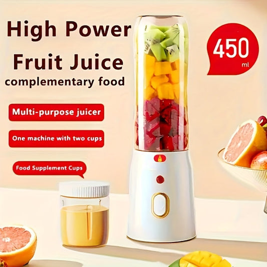 The Multifunctional Electric Juicer Blender Set is a versatile kitchen appliance that combines a fruit juice maker, coffee grinder, food processor, and smoothie mixer all in one. With dual cups and a portable design, it is perfect for making nutritious