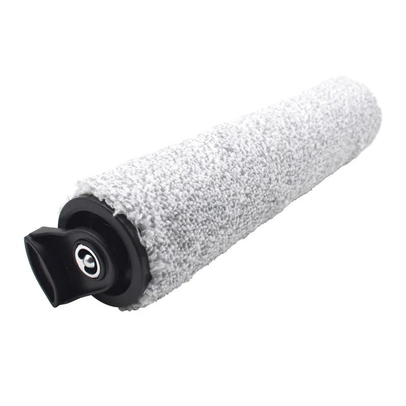 Two-piece replacement main brush roller set designed for use with the Tineco iFloor 3/S3/C/M1F8 wet dry cordless vacuum cleaner. Made with plastic and cloth materials, these floor attachment accessories are compatible with the Tineco iFloor 3/S3/C/M1F8