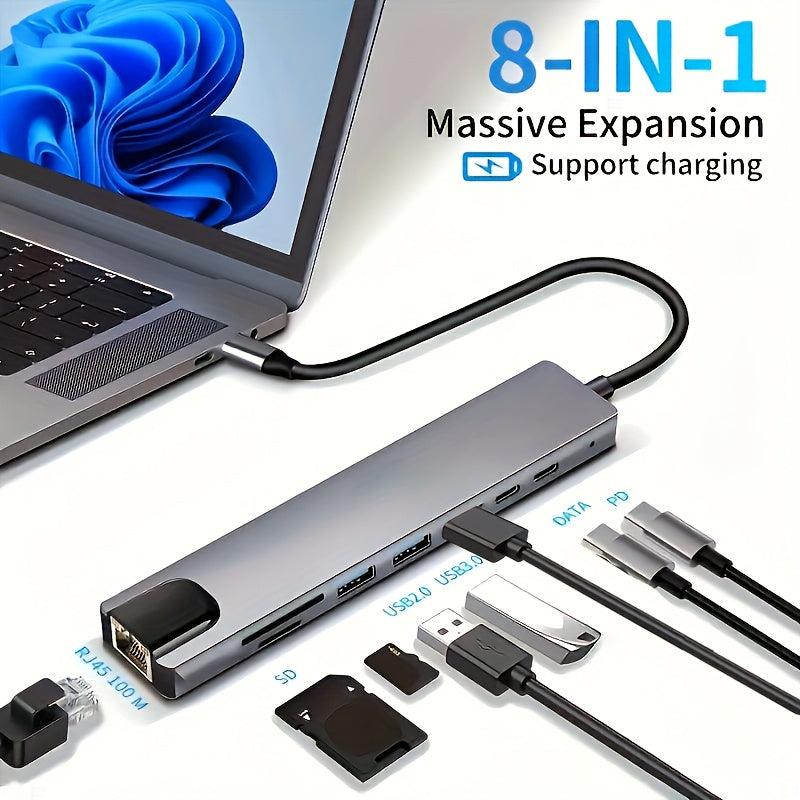 USB-C adapter with multiple functions for MacBook and Windows laptops