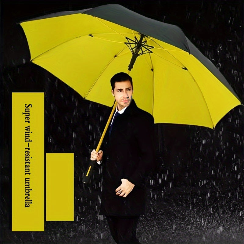 Minimalist style automatic umbrella with water-resistant canopy, carbon fiber ribs, and wind-resistant design.