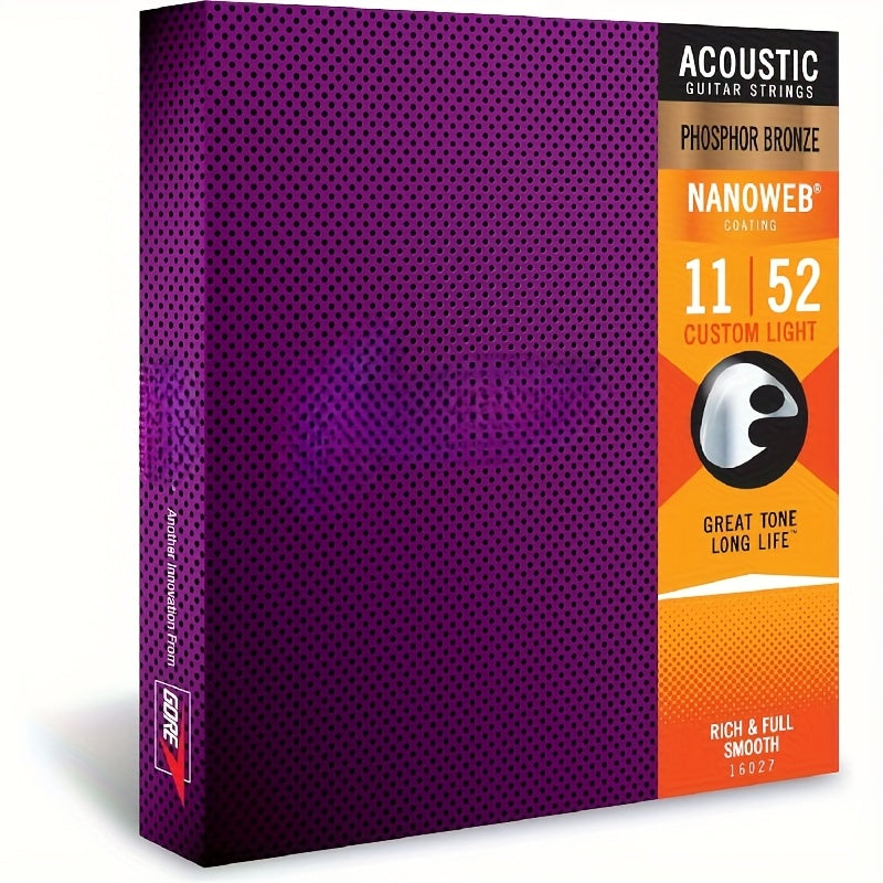 Elixir Strings, Acoustic Guitar Strings, 80/20 Bronze with NANOWEB Coating, Longest-Lasting Bright and Focused Tone, Comfortable Feel, 6 String Set, Light 12-53