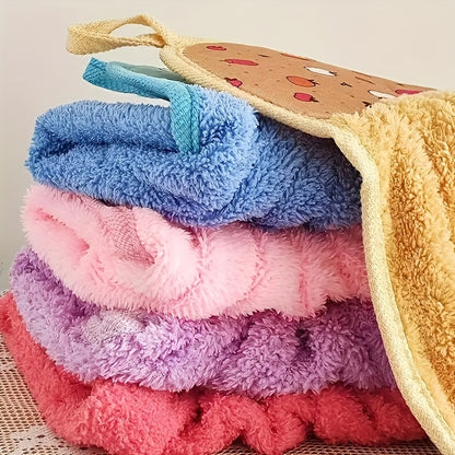 6 detachable coral velvet towels for bathroom, kitchen, handkerchief, and cleaning. Highly absorbent.