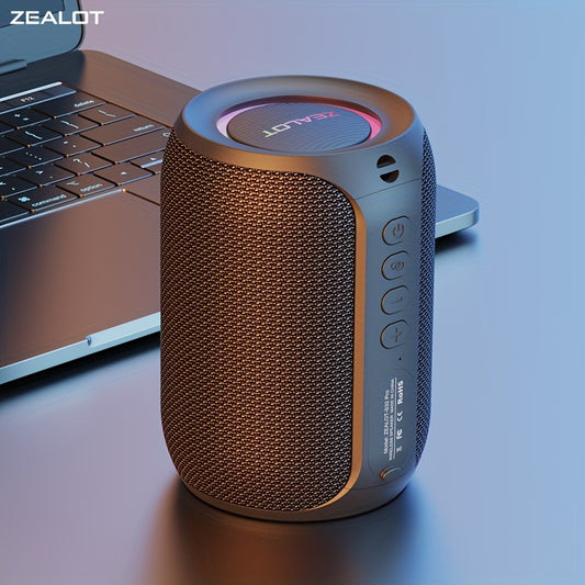 ZEALOT S32Pro 15W Wireless Speaker with Bass Boost, TWS Dual Pairing, 3600mAh Battery and RGB Light. 10 hours stereo sound for Gaming. USB Type-C Charging. Compatible with