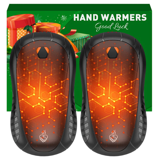 This listing is for a pair of rechargeable hand warmers that feature three temperature settings. These compact electric hand warmers are portable and reusable, making them suitable for men, women, and children. They are ideal for outdoor activities such