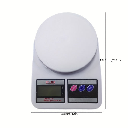 5kg Digital Postal Scale with Battery included, compact and high precision for home and office use. Powered by AAA battery.