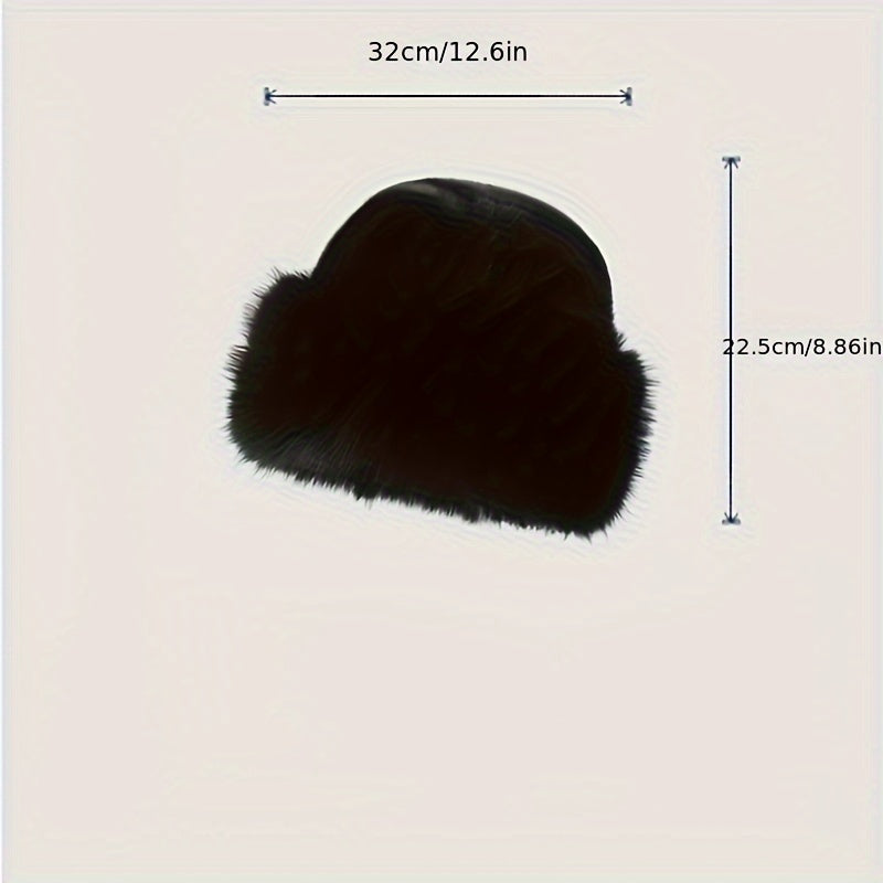 Luxurious LuxeFur Women's Faux Fur Winter Hat. Made of polyester fiber, this hat is lightweight and machine washable, making it a practical urban style accessory.