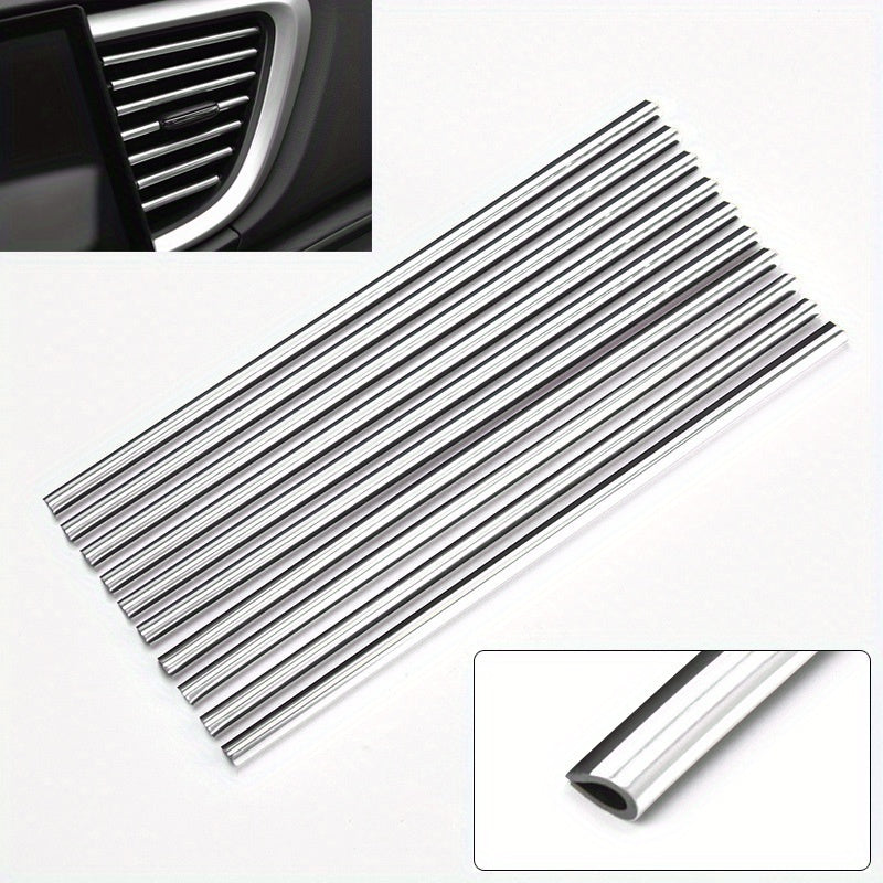 10PCS 20cm U-shaped Car Air Conditioner Air Outlet Decoration Strip with Car Shape Door Corner Protector