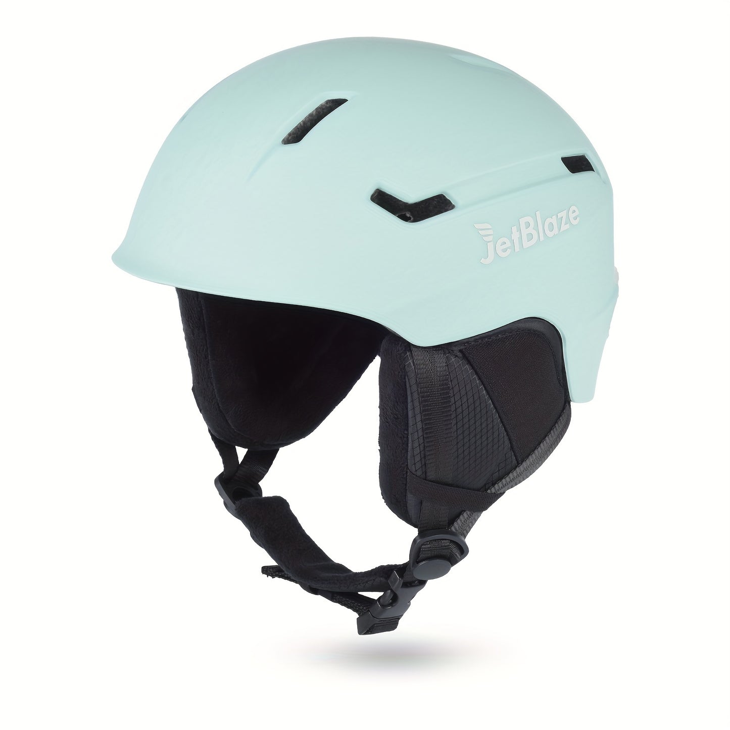 JetBlaze ski helmet with adjustable fit, shock-absorbing shell, and removable ear pads.