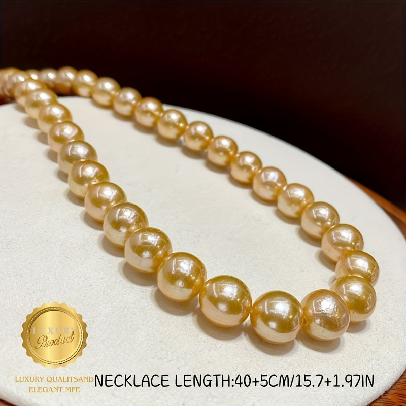 This exquisite luxury freshwater pearl necklace boasts an elegant and royal style, making it perfect for daily wear, parties, and gifting. An ideal choice for Mother's Day and wedding anniversaries, this versatile piece is suitable for all seasons.