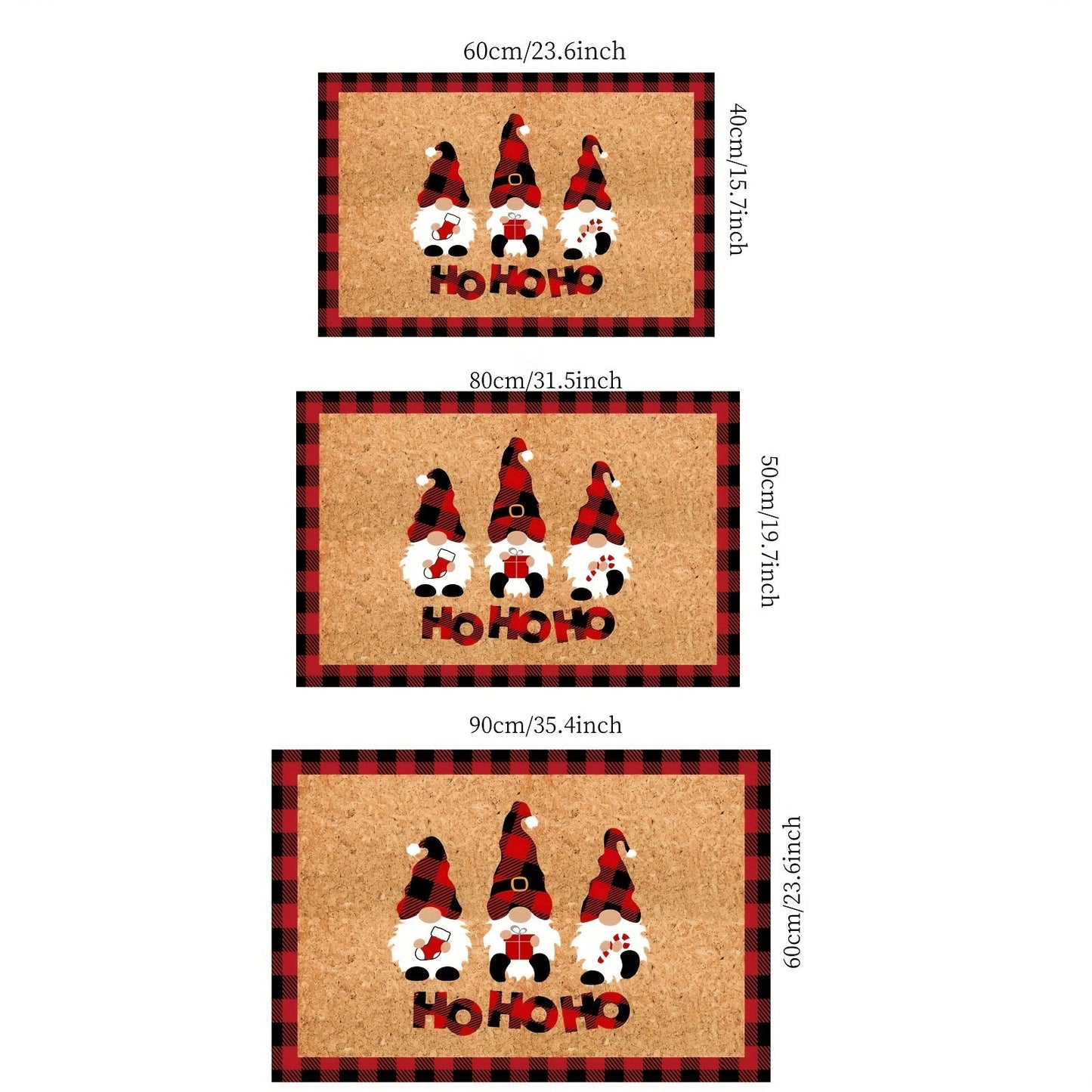 Welcome guests with the Christmas Gnome Doormat! This low-pile rug is machine washable and non-slip, perfect for use in an RV, farmhouse kitchen, bath, bedroom, or entrance. Made of durable polyester, this festive mat is a holiday decorative touch for