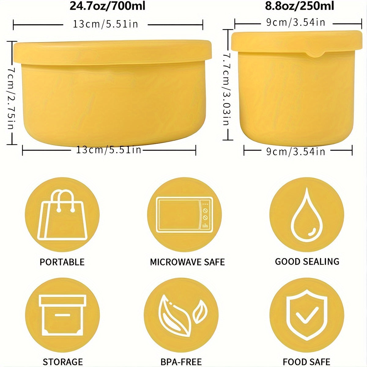 Multi-functional Storage Container made of Silicone - Does not contain BPA, can be used in the Microwave and Freezer. Ideal for storing Fruits, Vegetables, and Lunch items. Circular Kitchen Container with a convenient Flip-Top Cover.