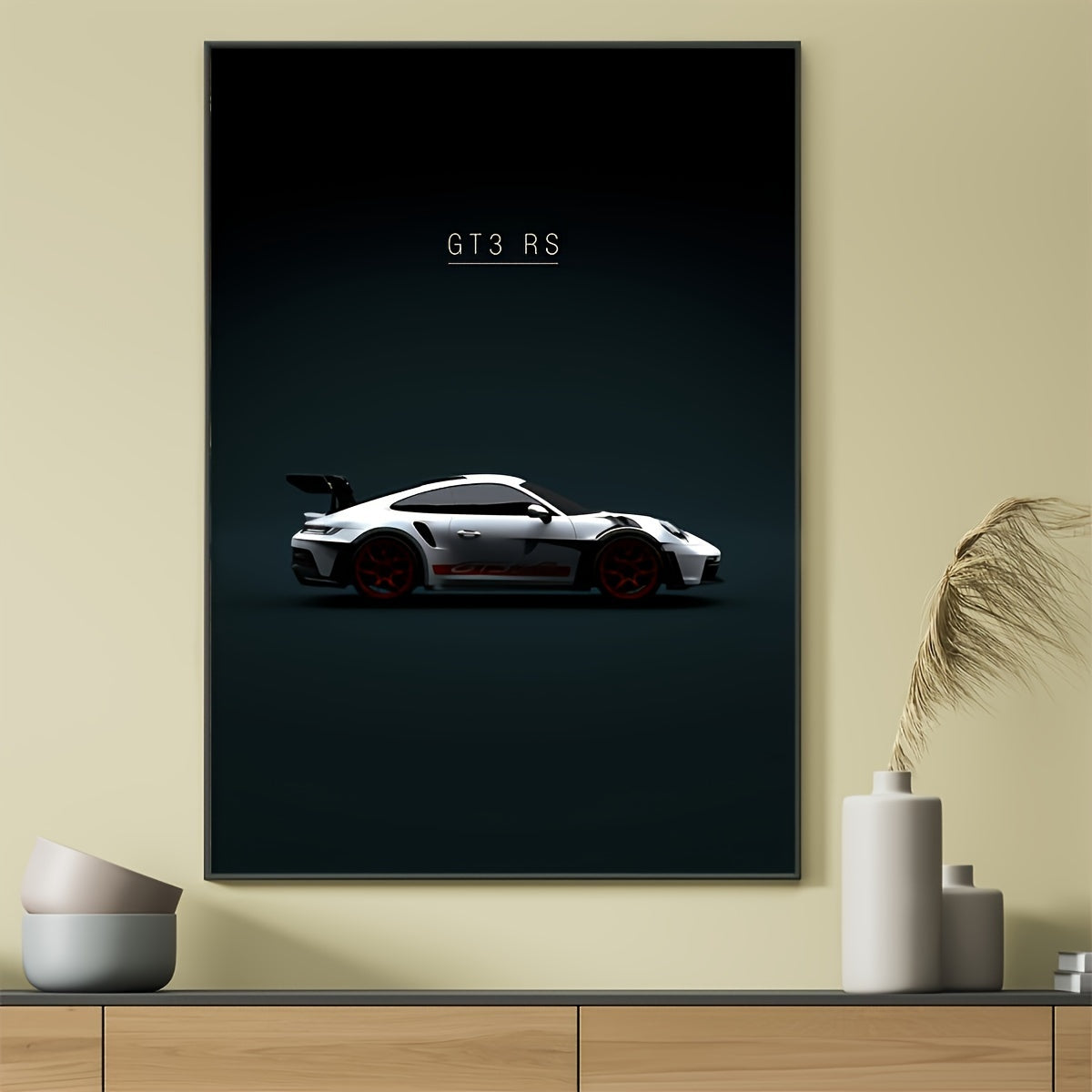 Contemporary car canvas art poster for bedroom, living room, or home office decor. Unframed.