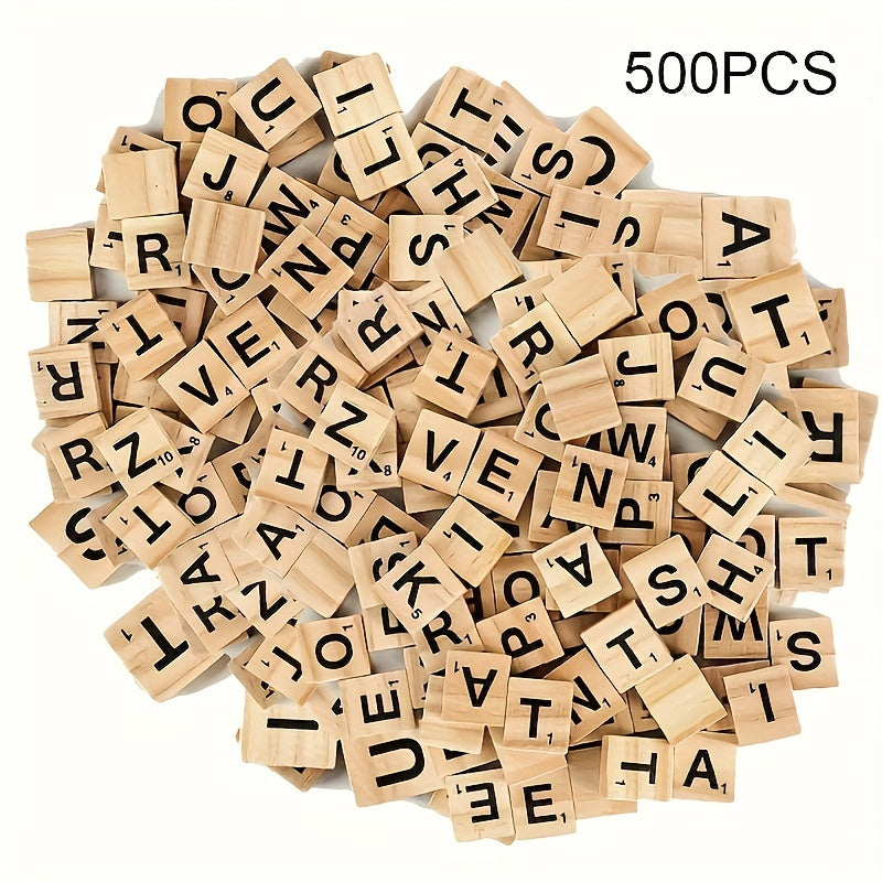 Versatile set of premium wooden letter tiles for crafting unique gifts, stylish coasters, and word games. Available in 100/200/500/1000 pcs.