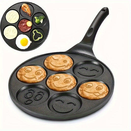 1pc Mini Pancake Griddle with 7 Mold Design