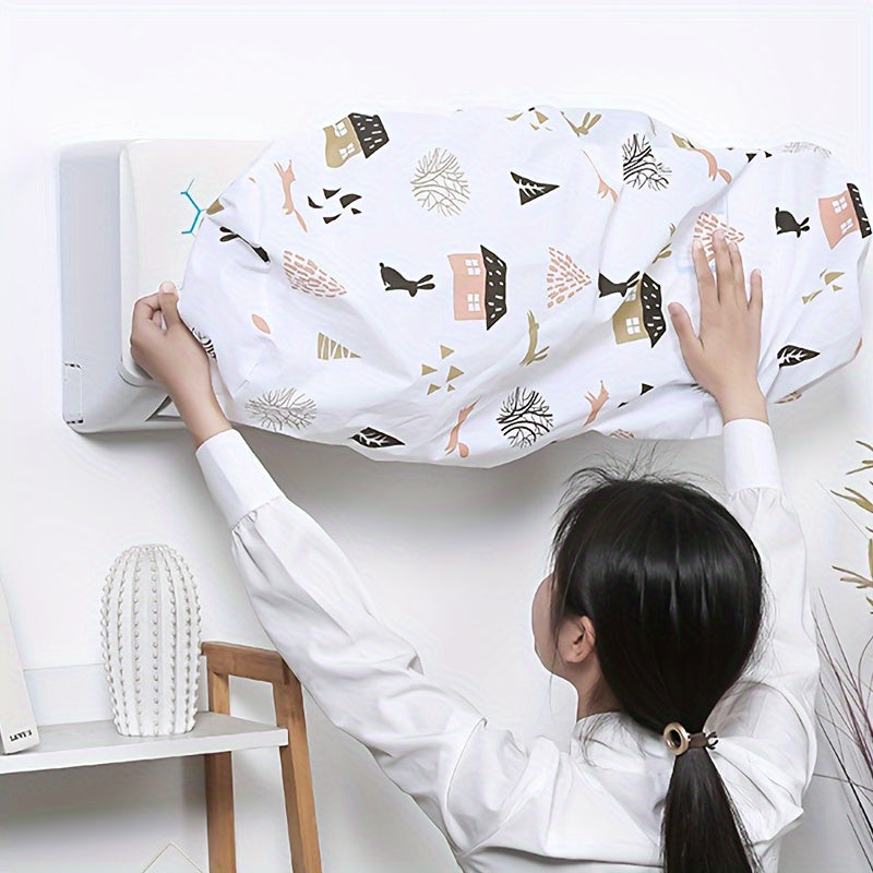 Universal fit air conditioner dust cover offers full protection with washable high-elasticity material. No electricity required for easy installation at home. Perfect for keeping your fan clean and running efficiently.