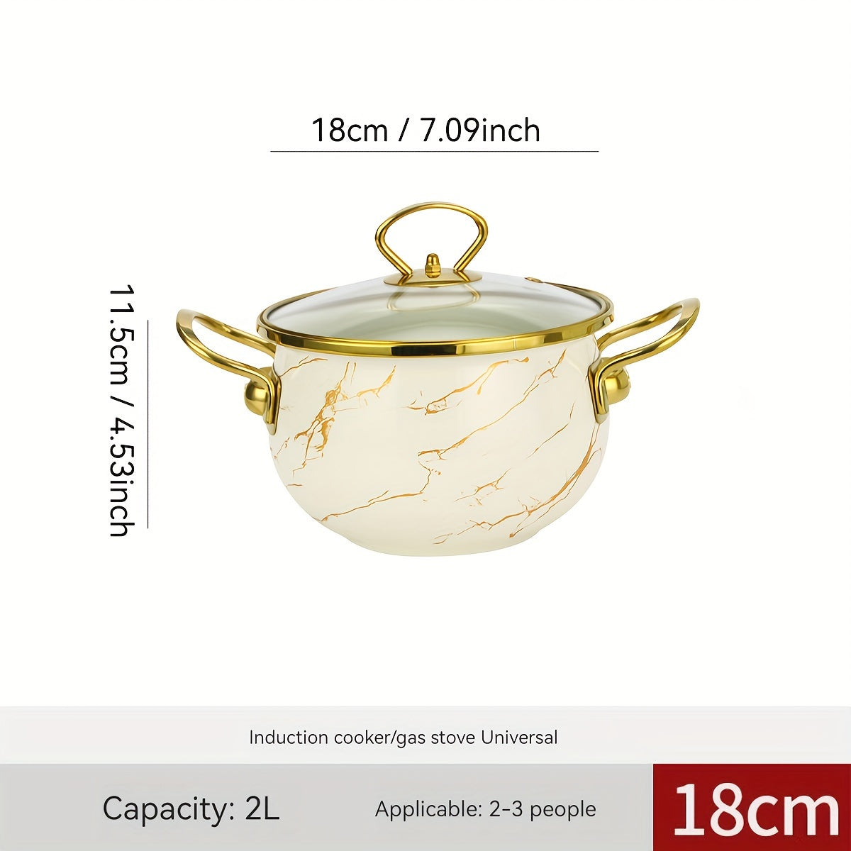 Large capacity stew pot, ideal for holiday soups and stews, seafood rice cooking, and serving at home or in a restaurant. This festive thick enameled pot is compatible with gas stoves and requires no electricity. A versatile addition to any kitchen!