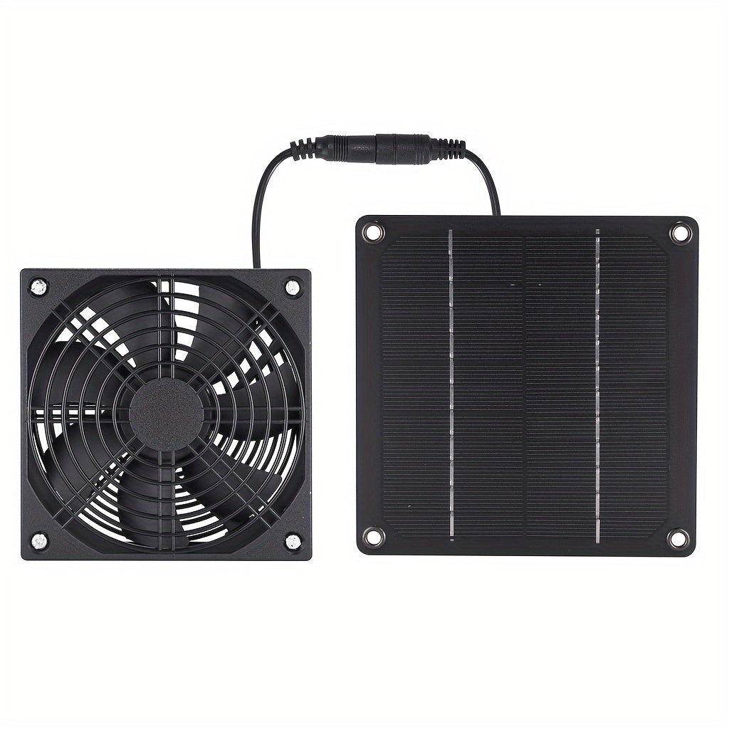 Introducing the Skybreeze Portable Solar-Powered Fan Kit, featuring a 2W9V panel for outdoor use. This kit includes exhaust ventilation and a 249.94cm extension cord for added convenience.