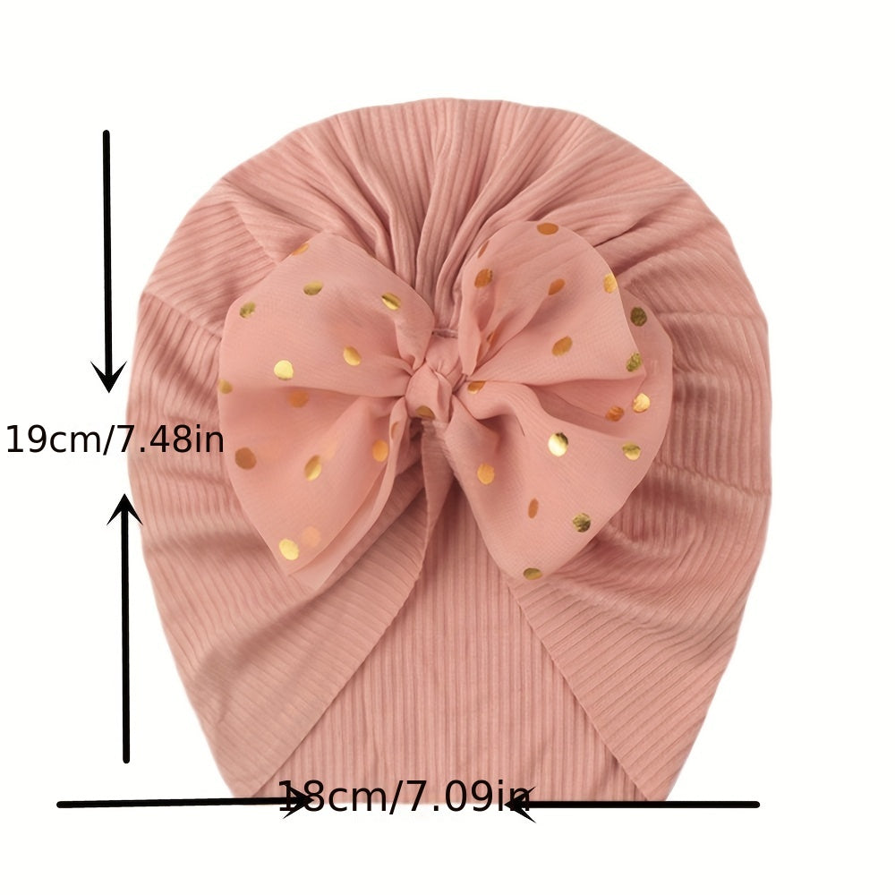 Baby bow headband with threaded thin girl hat