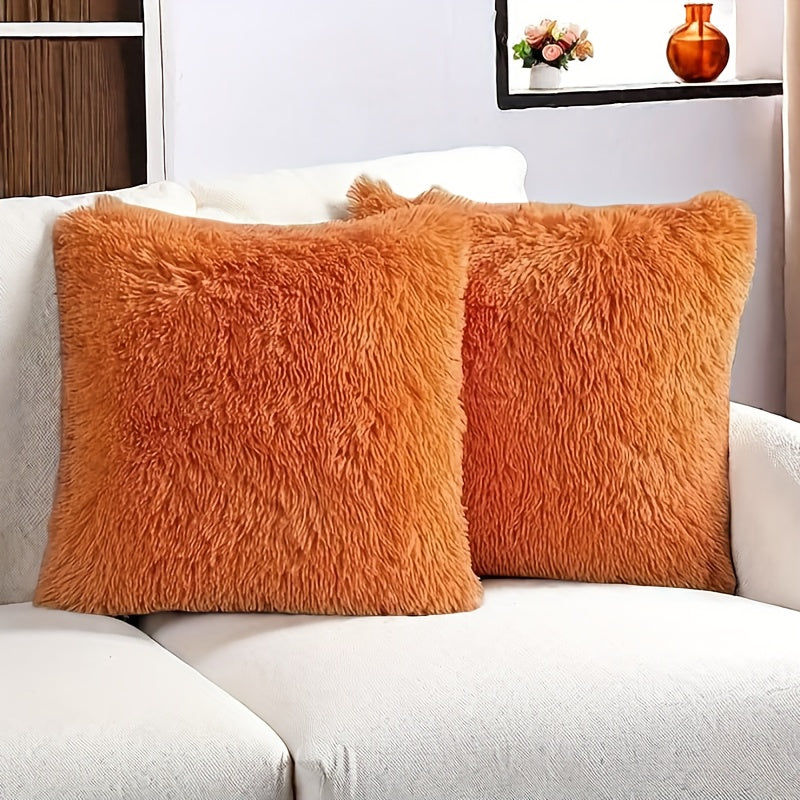 2 Ta'minlangan Yumshoq Yostiq Qoplamalari - Yumshoq Deluxe Plush Fleece - Divan yoki Yotoqxona uchun Rojdestvo Dekor - 40.64x40.64 sm