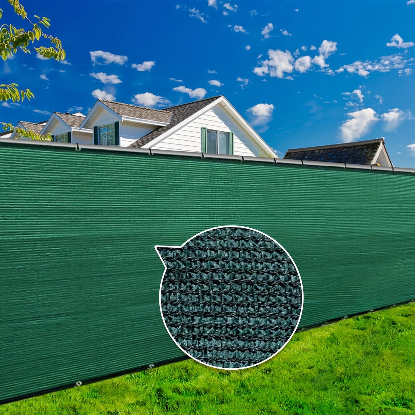 1pc Privacy Fence Screen with Grommets for Outdoor Windscreen Covering Fencing. Anti-UV Shade Net for Backyard Garden, Patio, Pool Deck.