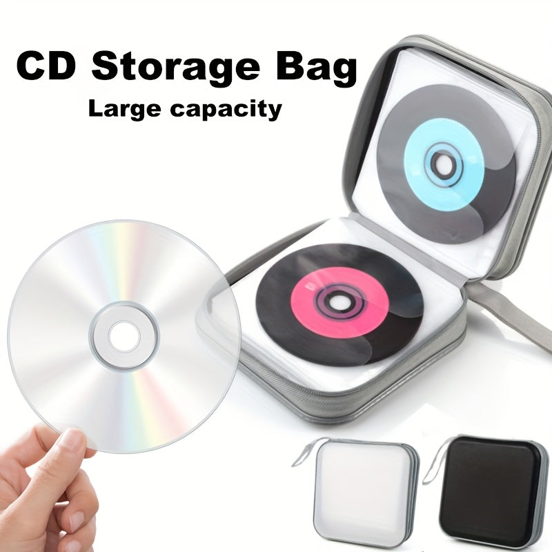 Multifunctional Media Protection: Waterproof Hard Plastic DVD and CD Storage Case with 40/80 Disc Holder, Portable Zipper Wallet, Stackable Organizer for Car, Home, and Travel