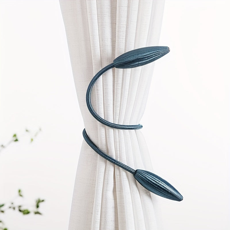 Two chic and durable alloy curtain tiebacks for easy installation and stylish home decor