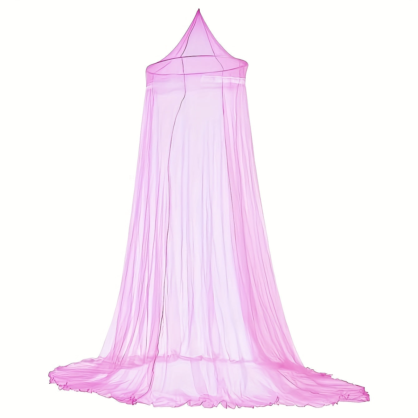 This black dome mosquito net features lace trim, a top and door ribbon, and ruffles. It is suitable for single, double, and queen beds, and makes a stylish addition to any bedroom decor. Made from polyester fabric weighing 200-250g, this net does not