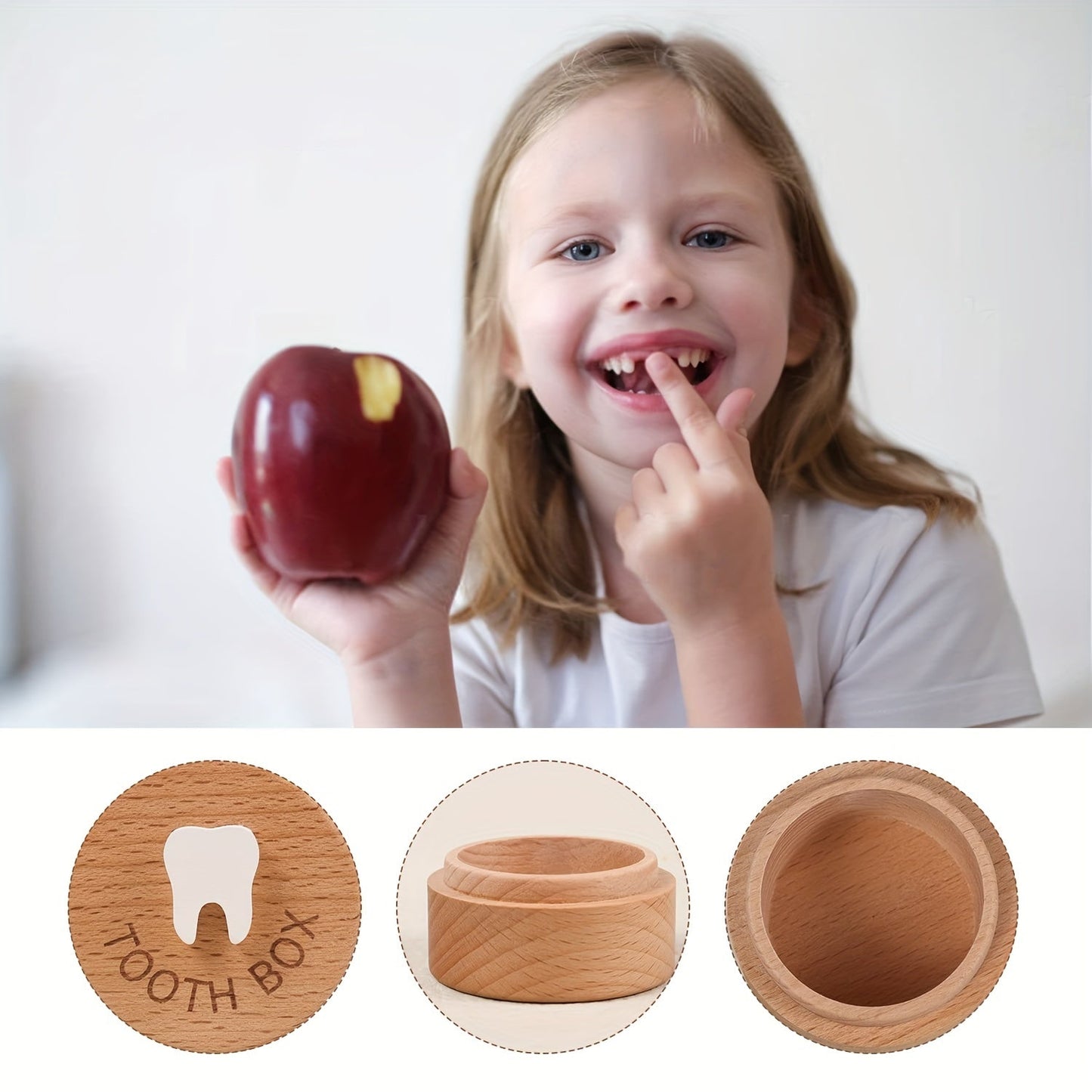 Beautiful 3D Engraved Wooden Tooth Fairy Box - A Wonderful Memory Keeper for Teeth, Great for Boys & Girls as a Special Gift