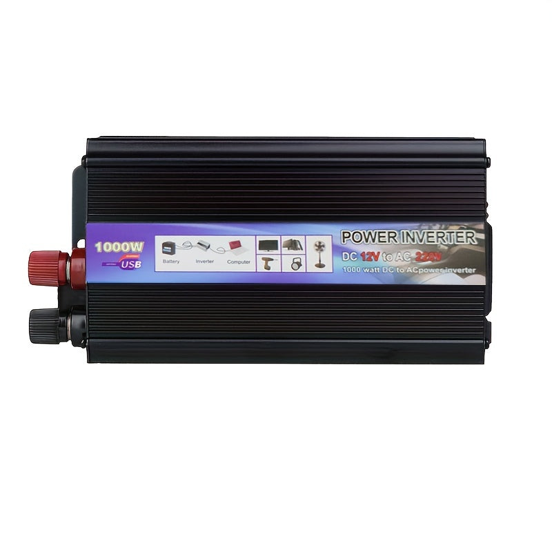 EAFC 2000W Portable Power Inverter for EU Plug, DC 12V to AC 220V-240V, Ideal for Laptops, TVs, Cameras, and Game Consoles, Hard Wiring Electrical for Vehicles.