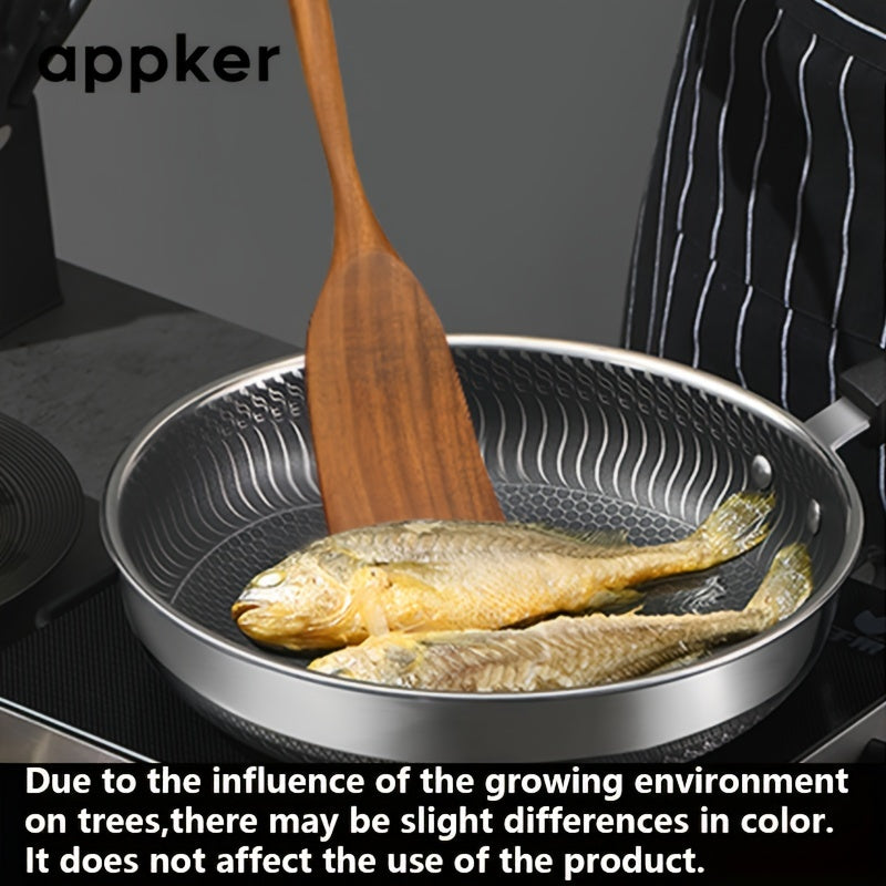 Acacia Wood Spatula Set by Appker - Non-Stick, Food-Safe Kitchen Tools for Cooking, Mixing, Frying, and Flipping - Includes Durable Slotted Turner and Flat Spatula for Fish, Eggs, and More