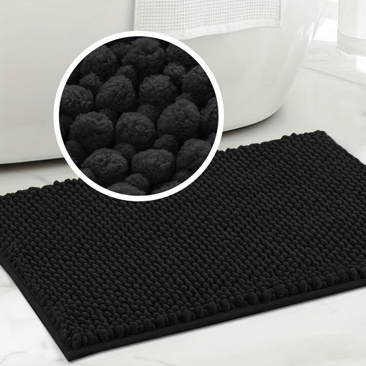 Thick Bathroom Rug with Ultra-Absorbent Features - Non-Slip and Soft Polyester Material with PVC Backing for Home Decor, Ideal for Kitchen and Dining Area