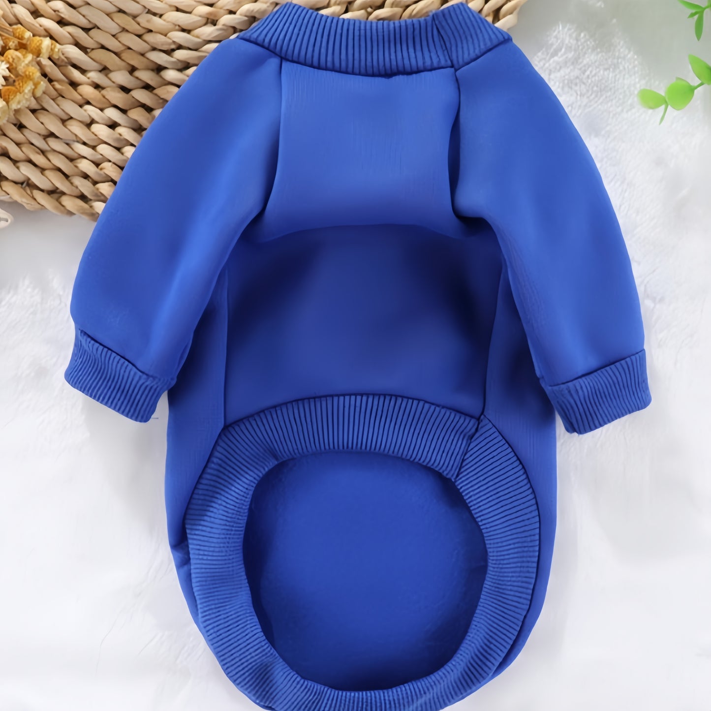 Warm winter pet hoodie with leash attachment, suitable for small to large breeds like Teddy Bears and Pomeranians.