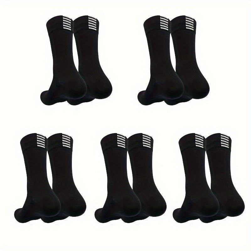 5 pairs of unisex cycling compression socks, breathable and highly elastic for outdoor sports and running.