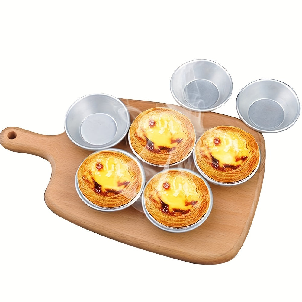 Egg Tart Molds - 10/20pcs Set of Aluminum Alloy Mini Tart Pans with Non-Stick Coating for Mini Pies, Puddings, and More - Essential Baking Tools and Kitchen Gadgets for Home Use