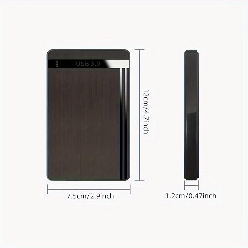 Black casing external hard drive with USB3.0 high-speed 2.5-inch enclosure for HDD/SSD mechanical drives.