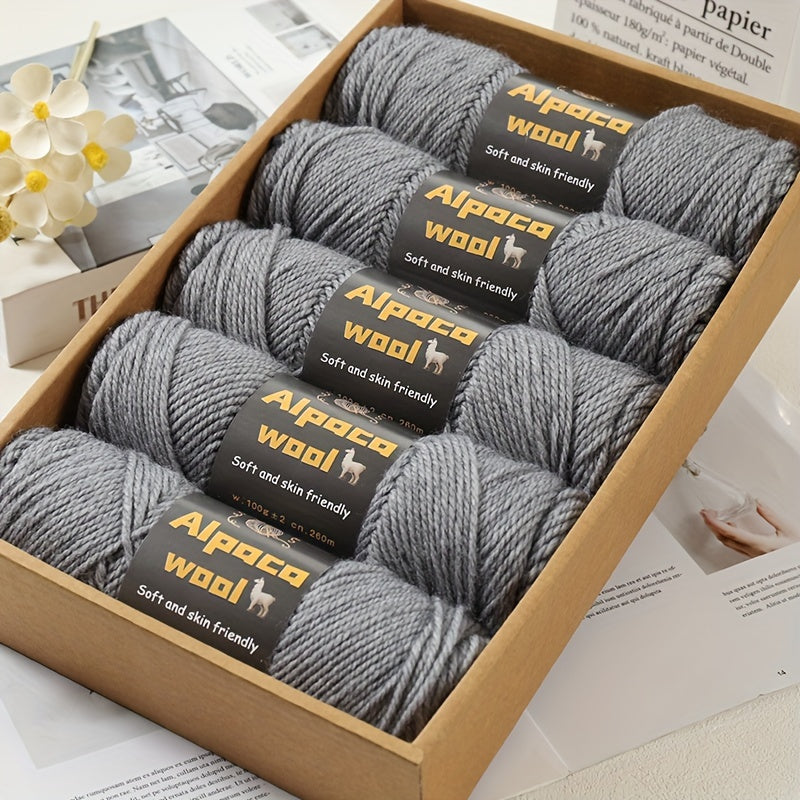 500G Alpaca Wool Yarn, 245 Thick Knitting Needles, Multi-Colored Kit for Autumn and Winter Fashion DIY Projects. Includes Yarn for Sweaters, Cardigans, Scarves, Hats, Gloves, Pants, and