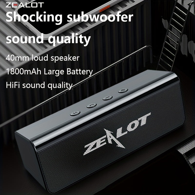 ZEALOT S31 5W*2 Wireless Speaker with Dual Pairing, 10-hour playtime, high-fidelity sound, booming bass, and compatibility with smartphones, tablets, and TVs. Includes charging and aux