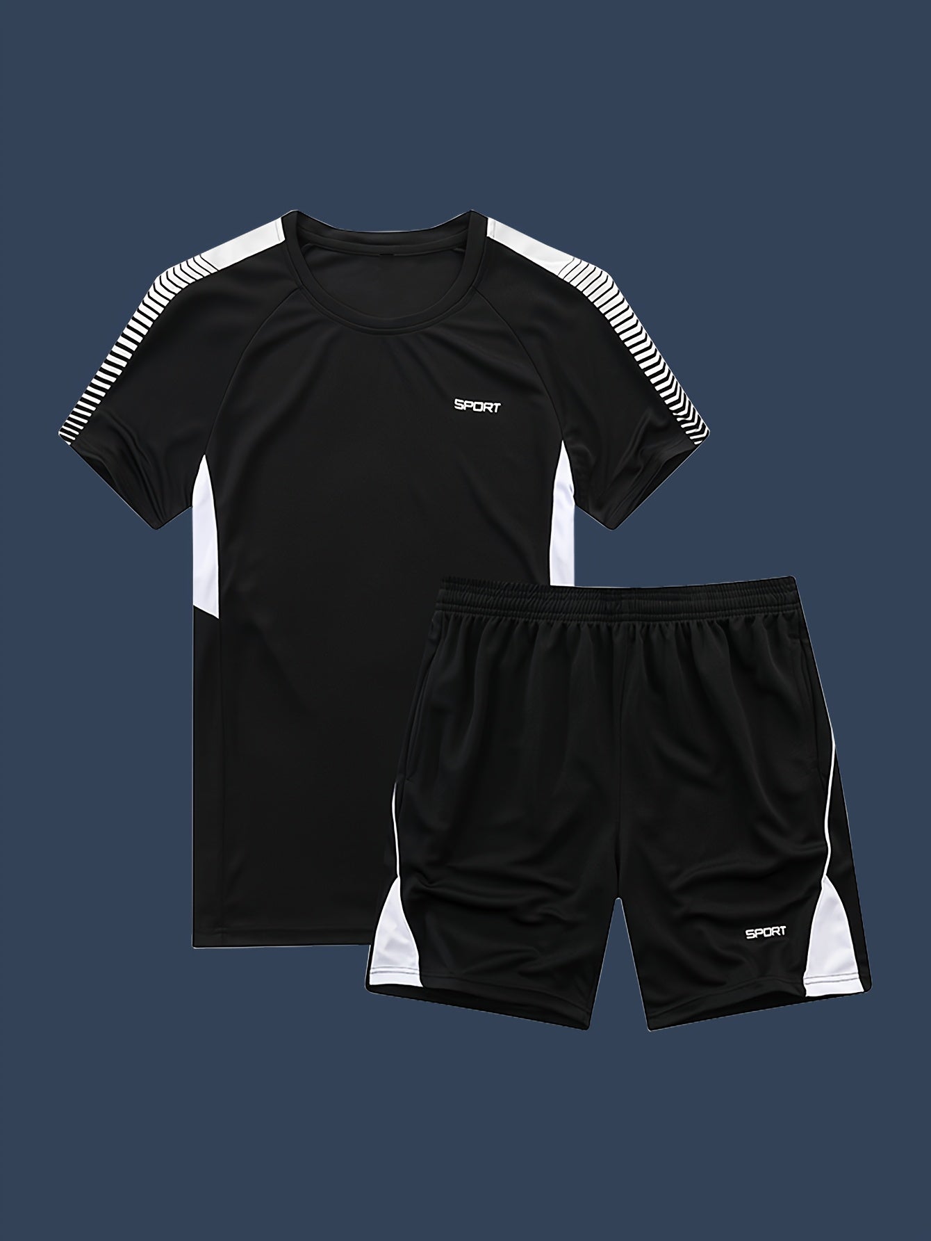 Men's Summer Set: Muscle T-Shirt and Shorts, Polyester Beach Outfit