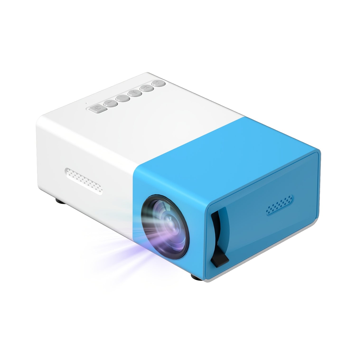 ZRZTM mini projector with fast focus, European plug, compatible with Android devices/USB, ideal for home/office use and holiday gifting.