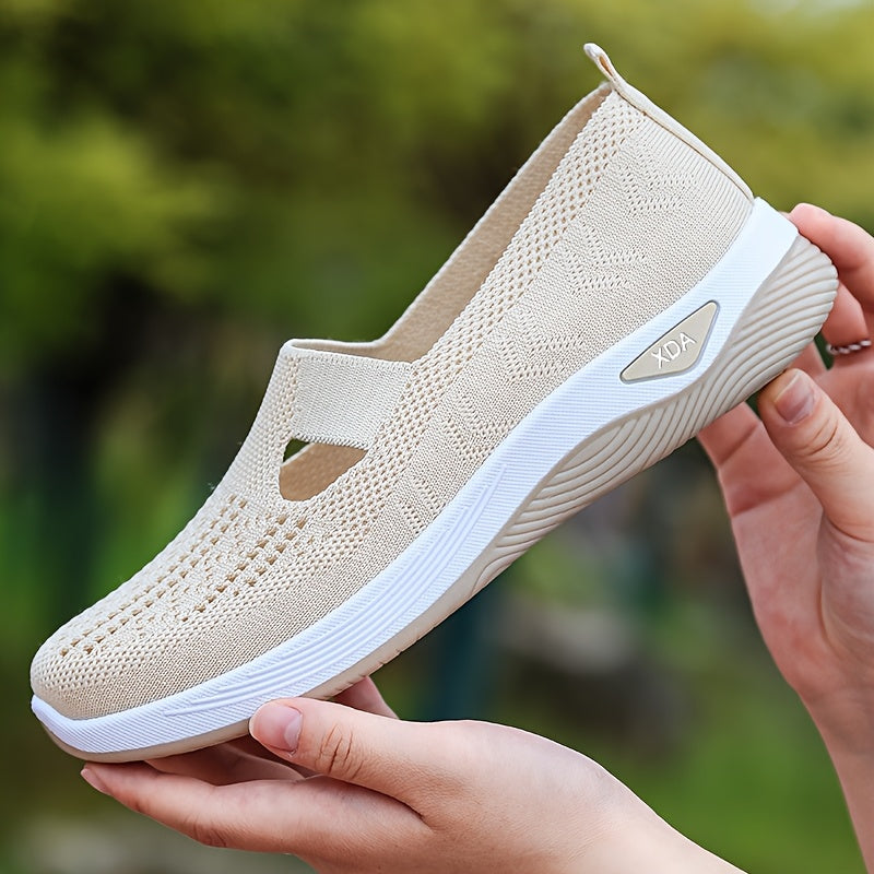 Casual slip on sneakers for women, lightweight and breathable with fabric upper and rubber sole, perfect for spring and summer.