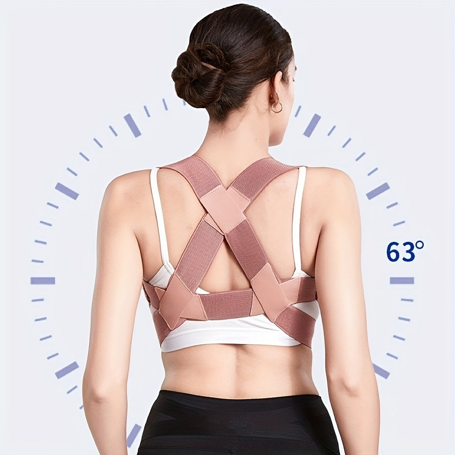 Improve posture with our adjustable back belt specifically for hunchbacks in size M/L, with invisible design and comfortable shoulder support strap.