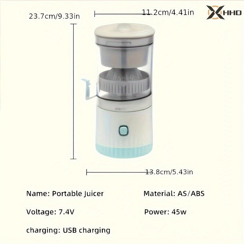 Compact and portable, this juice extractor is perfect for on-the-go use. It features efficient separation technology, a built-in lithium battery that can be recharged via USB, and is made from easy-to-clean ABS material. With a round shape and less than