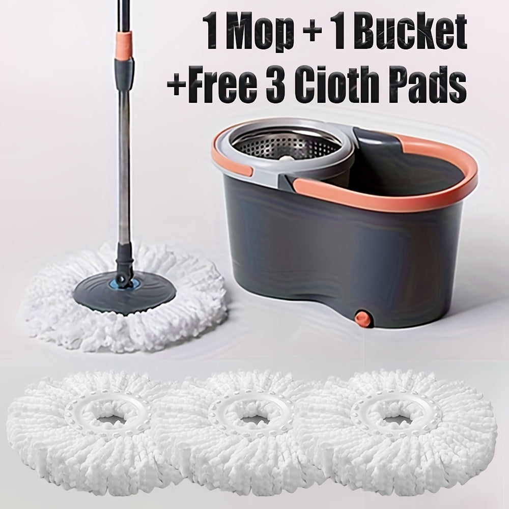 Introducing a complete cleaning solution: a round rotating mop and an innovative 8-shaped bucket set. This set includes 3 mop cloths and boasts a unique dirty water separation system. Perfect for wet or dry cleaning, this set is specially designed for