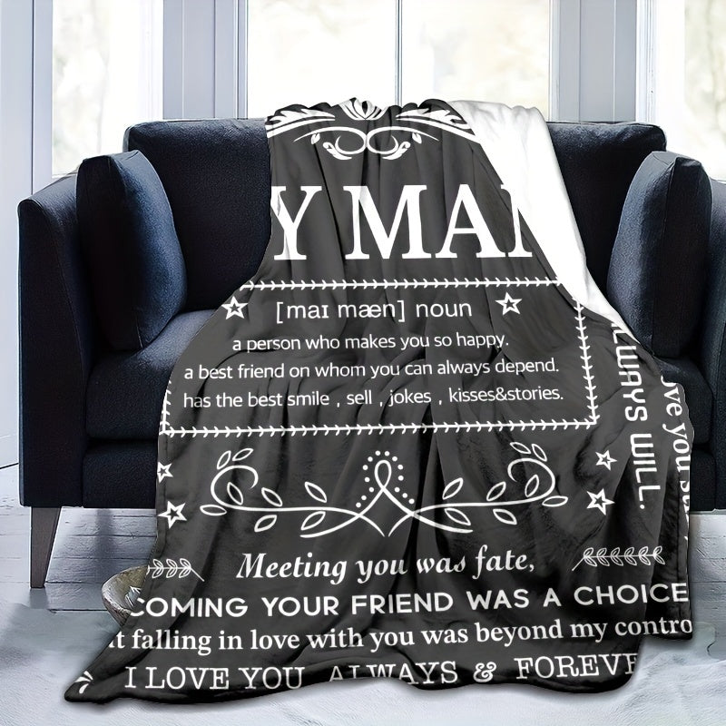 Soft and comfortable throw blanket perfect for gifting to him on special occasions like birthdays, anniversaries, Christmas, and Valentine's Day. This blanket is a thoughtful gift idea for husbands and boyfriends to show your love and appreciation.