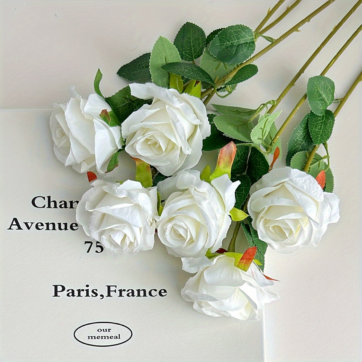 Roses: 10 Decorative Faux Roses with Soft Thron Stems, 51.05cm, Ideal for Wedding Decoration and Home Décor