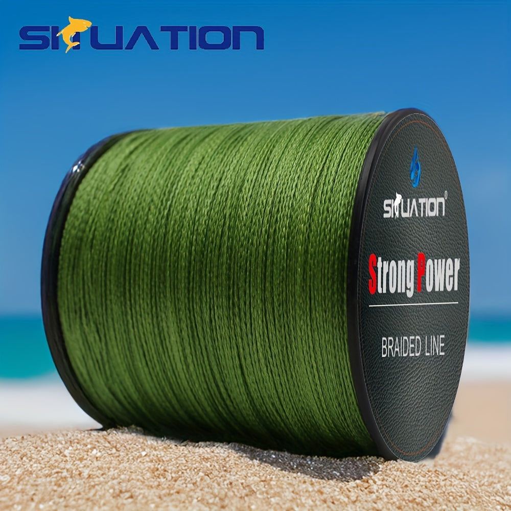 SIIUATION Ultra-Durable 499.87m PE Braided Fishing Line - 4-Strand, Anti-Abrasion, Smooth Long Casts, Available in Various Strengths, Super Strong, Multifilament.