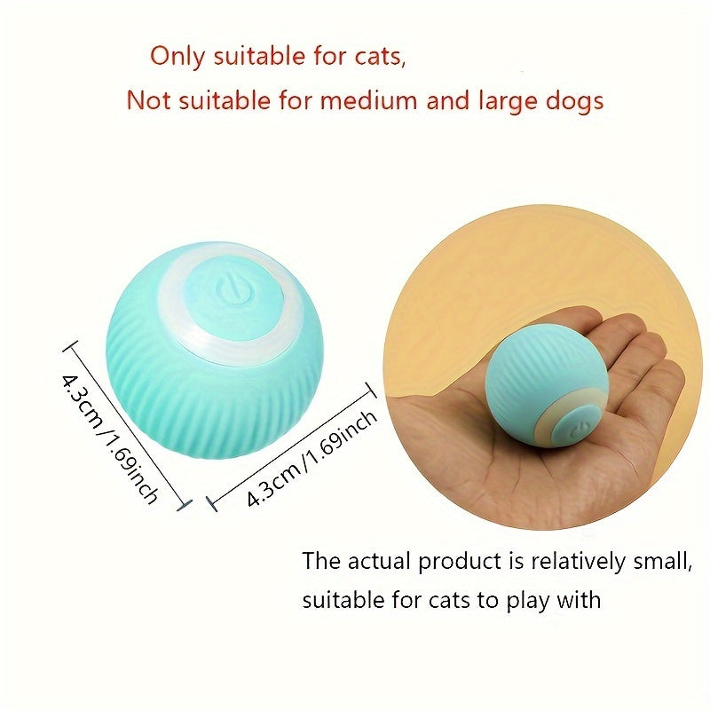 Electric rolling ball cat toy for playful kittens and cats, self-moving and smart.