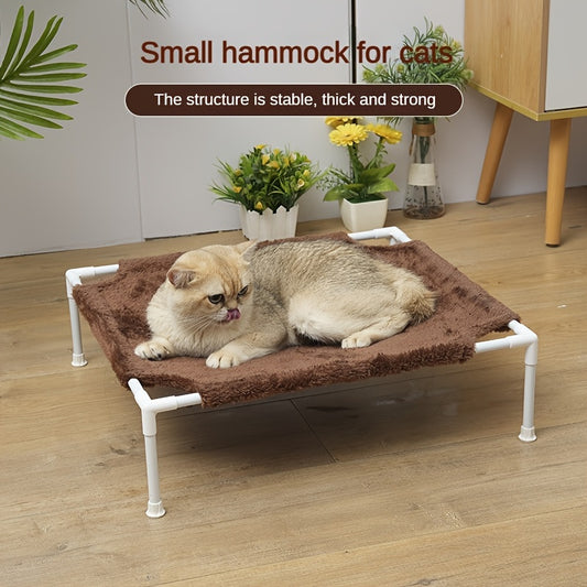 1 piece Cat Hammock Bed with Metal Frame, Detachable, Moisture-proof, Washable.