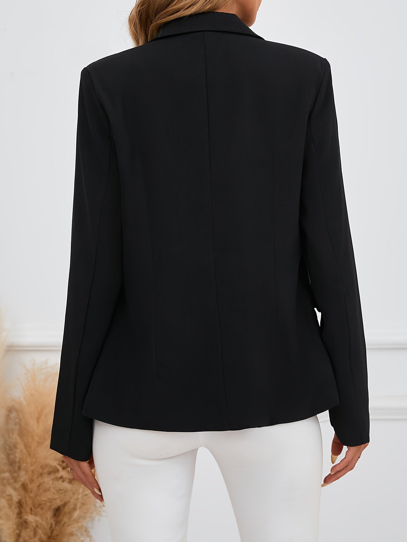 Women's Double Breasted Lapel Blazer for Work and Office