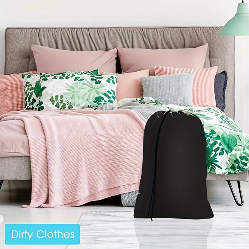 Two large laundry bags with drawstring measuring 59.94x89.92cm. These washable bags are designed to keep dirty clothes organized, making them perfect for home and travel use. The adjustable feature makes them suitable for most scenes, providing